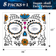 Carica l'immagine nel visualizzatore di Gallery, Halloween Tattoo viso Halloween Make Up Signore Adulti Bambini Halloween Face Tattoo Make Up Scheletro Vampiro Tatuaggi 