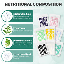 Carica l'immagine nel visualizzatore di Gallery, 397 Pezzi Cerotti Brufoli, Invisibile Naturale Hydrocolloid Patch 2 in 1 Giorno e Notte Che Invisibile Patch Brufoli Ass