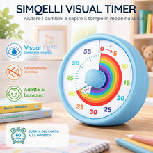 Carica l'immagine nel visualizzatore di Gallery, Timer Visivo Bambini 60 Minuti, Conto Alla Rovescia Silenzioso Blu