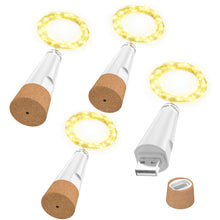 Carica l'immagine nel visualizzatore di Gallery, Luci della stringa, luci della bottiglia di vino ricaricabili USB con sughero, versione 2024 USB Fairy Light per il part