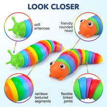 Carica l'immagine nel visualizzatore di Gallery, 2 Pezzi Fidget Toy Lumaca e Bruco Antistress, Giocattolo Sensoriale Flessibile 3D per Bambini e Adulti, Ideale per ADHD 