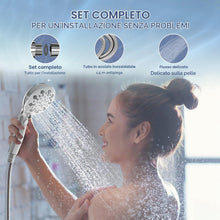 Carica l'immagine nel visualizzatore di Gallery, Soffione Doccia con 2 Filtri, Doccino tubo 1.5m, 10 Modalità Spray Doccetta, Doccione Alta Pressione Con Anticalcare Mul