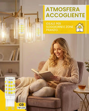 Carica l'immagine nel visualizzatore di Gallery, DAFNE Confezione da 5/4/3 lampadine LED G9, luce bianca calda 4000k 600lm 7W equivalente a una lampada alogena da 60W, l