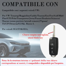 Carica l'immagine nel visualizzatore di Gallery, SUPALAND Guscio Chiave di Ricambio a 3 Tasti Per Telecomando Auto Con Lama Compatibile con VW Polo Golf Eos MK6 Beetle P
