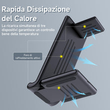 Carica l'immagine nel visualizzatore di Gallery, Stazione Ricarica per Samsung, MANKIW Pieghevole 3 in 1 Base Ricarica Wireless per Samsung S25/S24/S23/S22/S21/S20, Z Fo