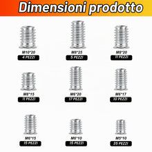 Carica l'immagine nel visualizzatore di Gallery, 125 Pz Inserti Filettati Dado, M5 M6 M8 M10 Rivetti Filettati