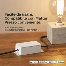 Carica l'immagine nel visualizzatore di Gallery, SONOFF Basic-1GS Gen5 Matter Wi-Fi Smart Switch, richiede neutro, modulo smart DIY per automazione domestica, compatibil