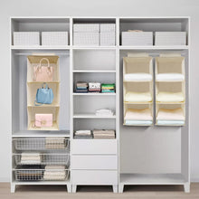 Carica l'immagine nel visualizzatore di Gallery, AiQInu Organizer Armadio da Appendere, Portatutto da Appendere con 3 Scomparti, Organizzatore Armadio, Lavabile Pieghevole, Salvaspazio Portaoggetti, Beige-3, 60x27x27cm