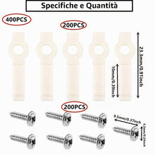 Carica l'immagine nel visualizzatore di Gallery, 200 Pezzi Clip di Montaggio per Strisce Luminose Clip di Fissaggio per Strisce LED,con 200 viti incluse per Strisce Led 
