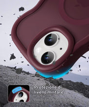 Carica l'immagine nel visualizzatore di Gallery, Custodia Magnetica per iPhone 13/14, Ondulata, Opaca, Bordeaux