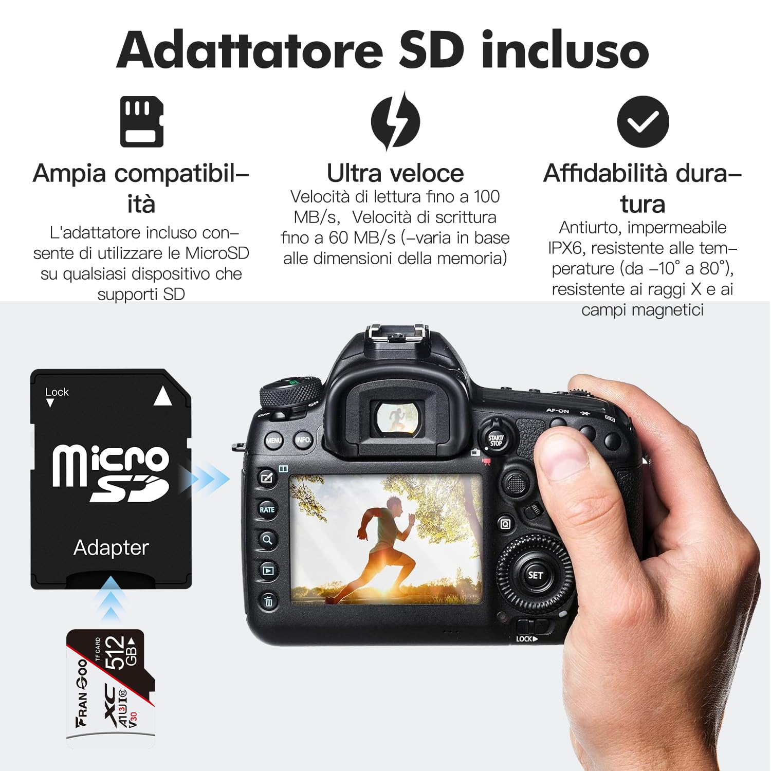Insta360 Scheda Di Eoria IcroSD UHS-III V30 A2 Da 256 GB Per - Foto 4