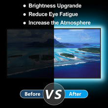 Carica l'immagine nel visualizzatore di Gallery, Enteenly Striscia LED TV 3 m, Striscia luminosa LED Retroilluminazione TV 40-65in, 5050 RGB USB con Telecomando Multicolore FAI DA TE Ritmo Musicale Striscia LED Controllato da APP per HDTV Monitor