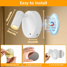 Carica l'immagine nel visualizzatore di Gallery, Dehobo Faretto LED Wireless Ricaricabile da 4000 mAh – Lampada da Parete Ricaricabile Per Interni con Tre Colori, Lumino
