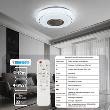 Carica l'immagine nel visualizzatore di Gallery, EXTRASTAR Plafoniera LED con Altoparlante Bluetooth，48W Dimmerabile Lampada con Telecomando，Ø41CM Moderna plafoniera Mus