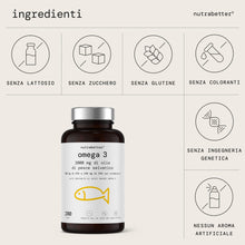 Carica l'immagine nel visualizzatore di Gallery, Omega 3 Olio di Pesce da 2000 mg | 200 Capsule Softgel | 600 mg omega - 3 Puro + Vitamina E | Cuore, Vista, Funzione Cer