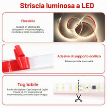 Carica l'immagine nel visualizzatore di Gallery, pcning 220V 2835 Strisce LED Adesive 3M Bianco IP65 Impermeabile con Interruttore, 3 Metri 240led/m Doppia Fila LED Stri