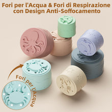 Carica l'immagine nel visualizzatore di Gallery, Cubi Impilabili Bambini Giocattoli per 6-12 Mesi, 7 Pezzi Montessori Costruzioni per Bambini Impilabile, Dentizione Neon