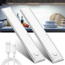 Carica l&#39;immagine nel visualizzatore di Gallery, Luce LED Sottopensile Cucina Luci - Sensore Batteria Armadio Lampada Ricaricabile Magnetica Movimento Senza Fili Striscia Lampade Barra USB Interno Strisce Light Adesive Sotto Pensile Illuminazione