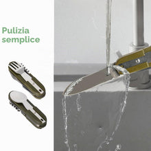 Carica l'immagine nel visualizzatore di Gallery, 7 in 1 Posate Pieghevoli Inox, 2 Pezzi Posate Campeggio Set, Posate da Campeggio, Posate Pieghevoli Campeggio, Posate Pi