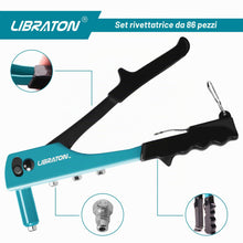 Carica l'immagine nel visualizzatore di Gallery, LIBRATON Rivettatrice Manuale 80 Pz Rivetti con 4 HSS Teste Intercambiabili