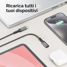 Carica l'immagine nel visualizzatore di Gallery, deleyCON 1m Prolunga USB-C 100W per Ricarica Rapida - Cavo PD 3.0 di Ricarica e Dati per iPhone 17 16 Pro Max Air Galaxy