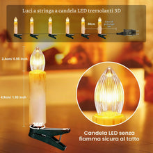 Carica l'immagine nel visualizzatore di Gallery, A.bigwhale Catena di Candele 30 LED, Luci a Candela per Albero di Natale con Spina Rete, Catena luminosa Interni Illumin