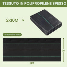 Carica l'immagine nel visualizzatore di Gallery, Velway Telo Pacciamatura 2x10M - 100g/m² Telo Anti Erbacce per Orto, Giardino, Tessuto Permeabile all'Acqu, Stabilizzazi