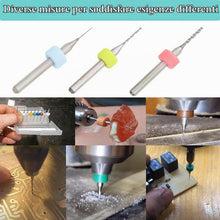 Carica l'immagine nel visualizzatore di Gallery, Kit Mini Trapano a Mano 20 pezzi Punte da PCB Micro,Mini Trapano 0,1mm a 1,0mm e 1,1mm a 2,0mm Punte Elicoidale Twist Dr