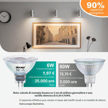 Carica l'immagine nel visualizzatore di Gallery, DiCUNO Lampadina LED GU5.3 Dimmerabile, 6W=60W, 4000K, 440lm, 6 Pezzi