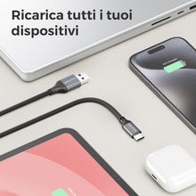 Carica l'immagine nel visualizzatore di Gallery, deleyCON 2x 2m USB-A a USB-C Cavo di Ricarica Cavo Dati, 2 Pezzi