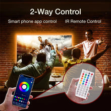 Carica l'immagine nel visualizzatore di Gallery, Liwqolx Striscia LED TV 3 metri, RGB TV Lights Backlight Behind for 45-65 Inch TV, Music Sync Bluetooth APP and Remote Control TV LED Strip Lights USB Powered for Bedroom/Gaming