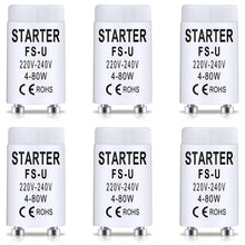 Carica l'immagine nel visualizzatore di Gallery, 6 Pezzi FS-U Starter per Tubi Fluorescenti 4-80W 220-240V Starter Neon