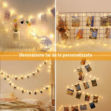 Carica l'immagine nel visualizzatore di Gallery, litogo 12M 120LED USB Luci con Mollette 60 Clip Decorative Per Camere Filo Appendi Foto, Interno Per Matrimonio, Complea