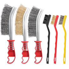 Carica l'immagine nel visualizzatore di Gallery, Set di 6 spazzole metalliche: 2 grandi spazzole in acciaio inox, spazzola in ottone, 2 piccole in acciaio inox e nylon, 