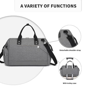 KONO Borsa per pannolini per mamma e papà, grande borsa da viaggio con fasciatoio, grigio., Rétro