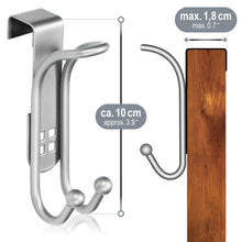 Carica l'immagine nel visualizzatore di Gallery, com-four® 4x Ganci per Porte, Ganci Appendiabiti Doppi con Protezione