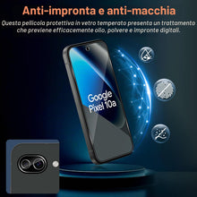 Carica l'immagine nel visualizzatore di Gallery, Aerku Pellicola Vetro Temperato per Google Pixel 10A 5G, 3 Pezzi Protettiva e 3 Pezzi Protezione Lente Fotocamera, Durez