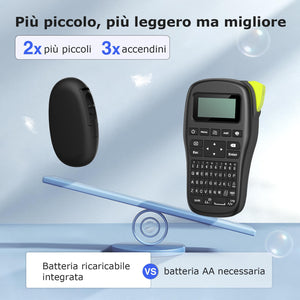 SUPVAN Stampante di Etichette - E10 Bluetooth Portatile Etichettatrice per iOS & Android, Etichettatrice Etichette Adesive con 1 Rotolo di Etichette, Nero