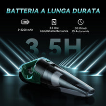 Carica l'immagine nel visualizzatore di Gallery, Minthouz Aspirabriciole Per Auto Senza Fili, Aspirapolvere Portatile 120 W, Ricarica Rapida, 30 Minuti Di Autonomia, Facile Da Pulire Con 2 Filtri Hepa, Con Luce Led, Adatto A Casa, Auto, Ufficio