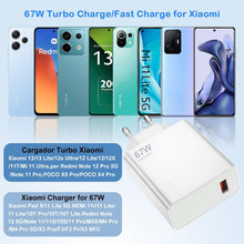 Carica l'immagine nel visualizzatore di Gallery, Caricabatteria rapida 67W USB Adattatore,compatibile con Xiaomi