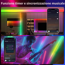 Carica l'immagine nel visualizzatore di Gallery, PSTAR RGBIC Striscia LED 4 Metri, con Controllo APP e Telecomando RF 2.4G di Aggiornamento, 30LED/m, Sincronizzazione Mu