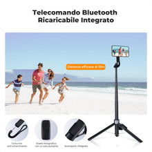 Carica l'immagine nel visualizzatore di Gallery, K&amp;F CONCEPT Treppiede Magnetico, 3-in-1 Selfie Stick Magnetico+Clip+1/4"