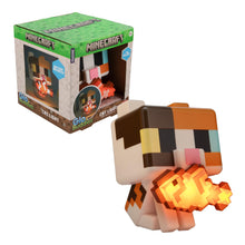 Carica l'immagine nel visualizzatore di Gallery, Paladone Minecraft Cat GloBuddies Light, 15cm Tap‑to‑On Lamp with Light‑Up Fish, AA Battery Powered, Officially Licensed