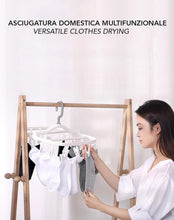 Carica l'immagine nel visualizzatore di Gallery, IPEA Stendibiancheria con Pinze in Plastica per Appendere Vestiti, Intimo, Calzini - 26 x 26 cm - Stendi Bancheria con 16 Mollette uso Interno o Esterno per Appendere e Asciugare Abiti o Asciugamani