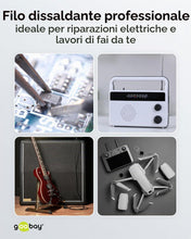 Carica l'immagine nel visualizzatore di Gallery, Goobay 45246 Filo dissaldante in rame puro da 2 mm Filo dissaldante per la rimozione della saldatura nelle giunzioni a s