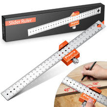 Carica l'immagine nel visualizzatore di Gallery, Righello Falegname, Preciva Carpentiere Posizionamento, Steel Ruler, Righellidi Misurazione Dell'angolo, Righello di Mis