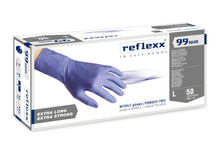 Carica l'immagine nel visualizzatore di Gallery, Reflexx R99, Guanti Hi-Risk in Nitrile senza Polvere Gr. 8.9, 50 Pezzi, Blu, L