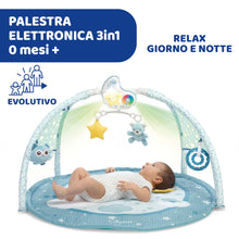 Carica l&#39;immagine nel visualizzatore di Gallery, Chicco Palestrina dei Colori Azzurra 3in1, Palestrina Neonato Multifunzione Elettronica con Tappeto Neonato, Proiettore Stelle, Luce Notturna Removibile e Melodie Rilassanti - Giochi Neonato 0+ Mesi
