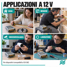 Carica l'immagine nel visualizzatore di Gallery, TEMPO DI SALDI Alimentatore Switching 12 V 5 A 60 W per Strisce LED e Telecamere