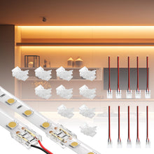 Carica l'immagine nel visualizzatore di Gallery, BRIMETI 10Pcs Connettori Strisca LED 2 Pin Trasparenti, 10Pcs 2 Pin LED Connettore Fili di Estensione per 8mm la Luce di